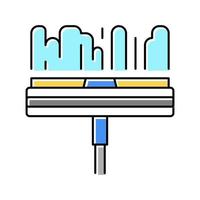 ilustração vetorial de ícone de cor de rodo de acessório de limpeza de janelas vetor