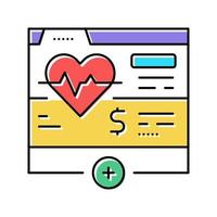 ilustração em vetor ícone de cor de assinatura de site de saúde