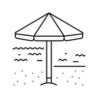 ilustração vetorial de ícone de linha de verão de praia vetor