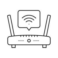 internet wi-fi na ilustração vetorial de ícone de linha de motel vetor