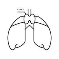 ilustração vetorial de ícone de linha de endocrinologia do timo vetor