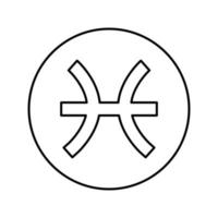 ilustração vetorial do ícone da linha do zodíaco de peixes vetor