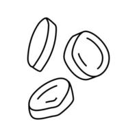 fatia cair ilustração vetorial de ícone de linha de batata-doce vetor