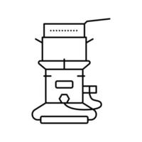 ferramenta de fritadeira para cozinhar ilustração vetorial de ícone de linha vetor