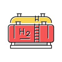 ilustração em vetor ícone de cor de hidrogênio de armazenamento de tanque