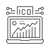 moeda inicial oferecendo ilustração vetorial de ícone de linha ico vetor