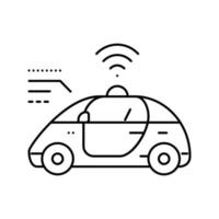 ilustração em vetor de ícone de linha de auto veículo inteligente inteligente