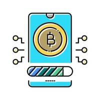 ilustração em vetor ícone de cor de aplicativo de telefone de criptomoeda de pagamento