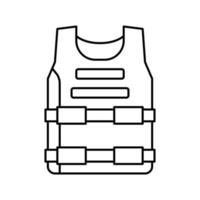 armadura corporal proteger ilustração vetorial de ícone de linha vetor