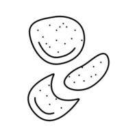 ilustração vetorial de ícone de linha de corte de comida de fatia de salame vetor