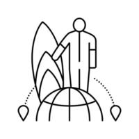 ilustração em vetor ícone de linha de turismo de esportes aquáticos