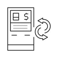 ilustração vetorial de ícone de linha de serviços de caixa eletrônico vetor
