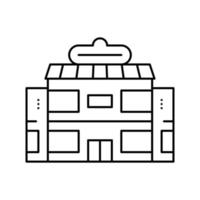 ilustração em vetor preto de ícone de linha de construção de supermercado