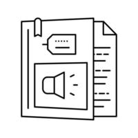 ilustração em vetor ícone da linha de informações do livro de regras
