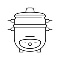ilustração em vetor ícone de linha de dispositivo de arroz de fogão