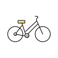 ilustração em vetor ícone de cor de transporte urbano de bicicleta