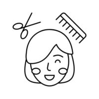 ilustração vetorial de ícone de linha de corte de cabelo vetor