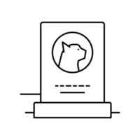 ilustração em vetor ícone de linha de monumento de animal de estimação morto de gato