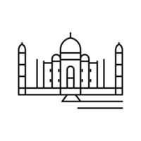 ilustração vetorial de ícone de linha taj mahal vetor