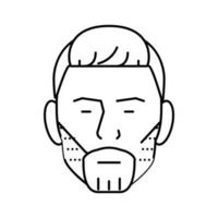 ilustração vetorial de ícone de linha de estilo de cabelo de barba aparada vetor