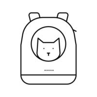 mochila para gato carregando ilustração vetorial de ícone de linha vetor