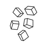 ilustração vetorial de ícone de linha de manga cortada em cubo vetor
