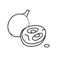 ilustração vetorial de ícone de linha de uva verde semente vetor