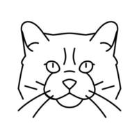 ilustração vetorial de ícone de linha de animal de estimação fofo gato ragdoll vetor