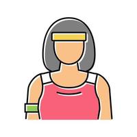 esporte mulher atleta ícone de cor ilustração vetorial vetor