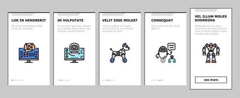conjunto de ícones de desenvolvimento de robôs e integração da indústria vetor