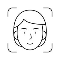 ilustração em vetor de ícone de linha de identificação de rosto de acesso bem-sucedido