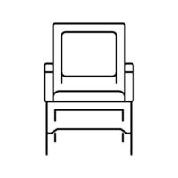 ilustração vetorial de ícone de linha de cadeira de pátio de vime vetor