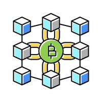 ilustração vetorial de ícone de cor de tecnologia de finanças blockchain vetor