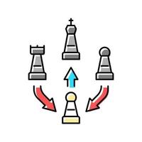 ilustração em vetor ícone de cor de xadrez de estratégia