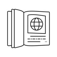 ilustração vetorial de ícone de linha de literatura de livro didático vetor