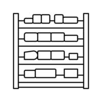 ilustração vetorial de ícone de linha de produção de queijo de prateleiras vetor