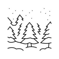 ilustração vetorial de ícone de linha de inverno de paisagem vetor