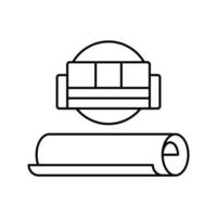 sofá cobrindo ilustração vetorial de ícone de linha têxtil vetor