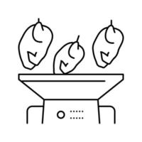 máquina de picar ilustração em vetor ícone de linha de fábrica de carne de frango