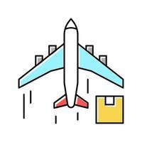 ilustração vetorial de ícone de cor de aeronave de carga vetor