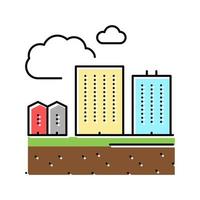 ilustração vetorial de ícone de cor de terra de zona de apartamento residencial vetor
