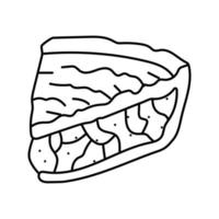 ilustração em vetor ícone de linha de frutas de maçã torta