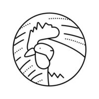 ilustração em vetor ícone de linha animal do horóscopo chinês galo