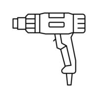 ilustração em vetor ícone de linha de ferramenta de pistola de calor