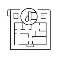 ilustração em vetor ícone de linha de design de interiores de plano de encanamento