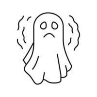 ilustração em vetor de ícone de linha de halloween fantasma