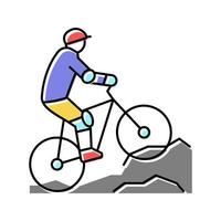 ilustração em vetor ícone de cor de ciclismo de montanha