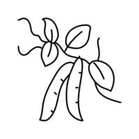 ilustração em vetor ícone de linha de folha de planta de ervilhas