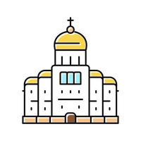 igreja ou mosteiro cristandade construindo ícone de cor vector illu