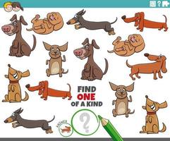 uma tarefa única com cães engraçados dos desenhos animados vetor